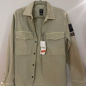Zara Relaxed Fit Men’s Beige Utility Jacket